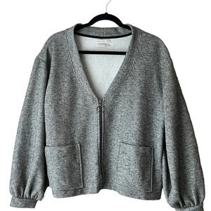 Urban Outfitters Cropped Balloon Sleeve Jacket Full Zip Gray Size XS